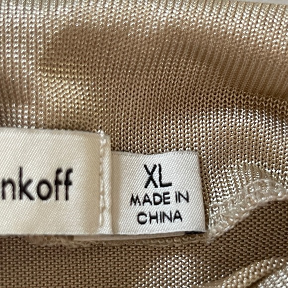 M by Rebecca Minkoff Womne's XL Mock Neck Gold Metallic Sleeveless Blouse Ruched - Picture 7 of 12